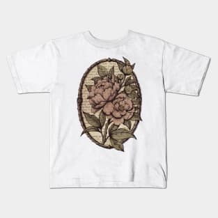 Botanicals: Peonies vintage Kids T-Shirt